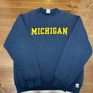 Michigan Crew Neck/ Size Youth Medium/Blue and Gold